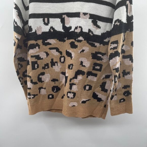 Wanna B Women's Cheetah Print Pullover Sweater Long Sleeve Size Large - Picture 5 of 9